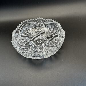 EAPG Brilliant Pressed Glass Star Nappy Bowl‎ Candy Dish 5.25"